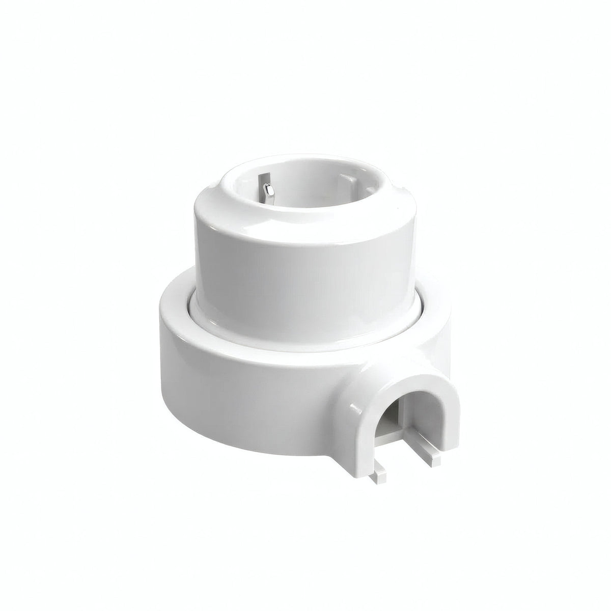 Kit prise murale et socle en porcelaine — Schuko 2P+T 16 A / Blanc / 1 sortie