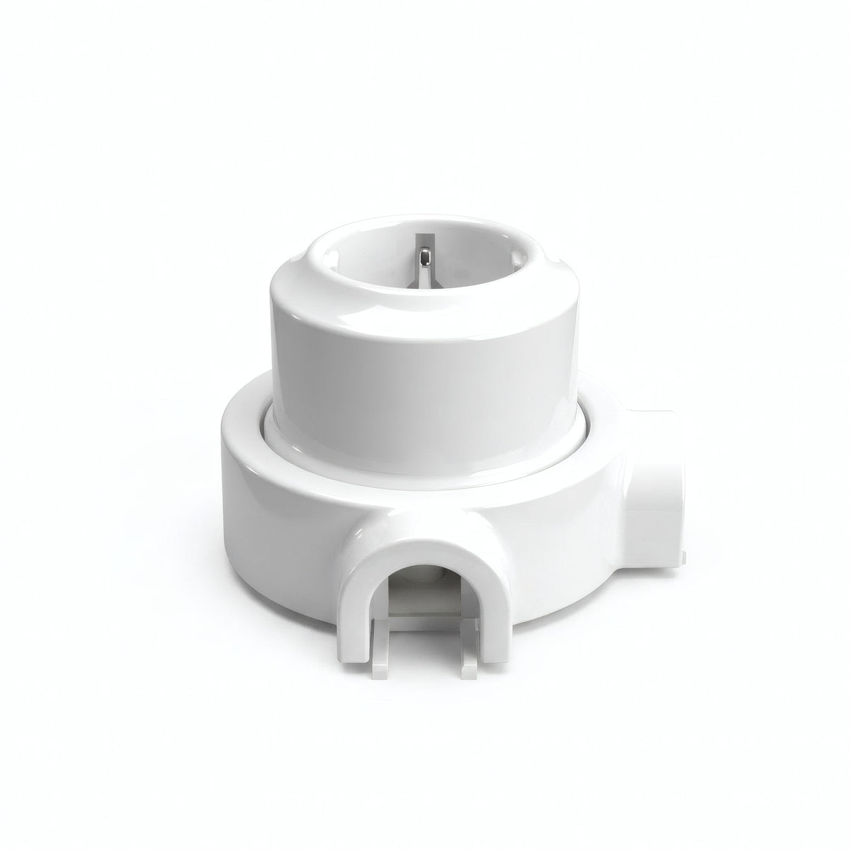 Kit prise murale et socle en porcelaine — Schuko 2P+T 16 A / Blanc / 2 sorties