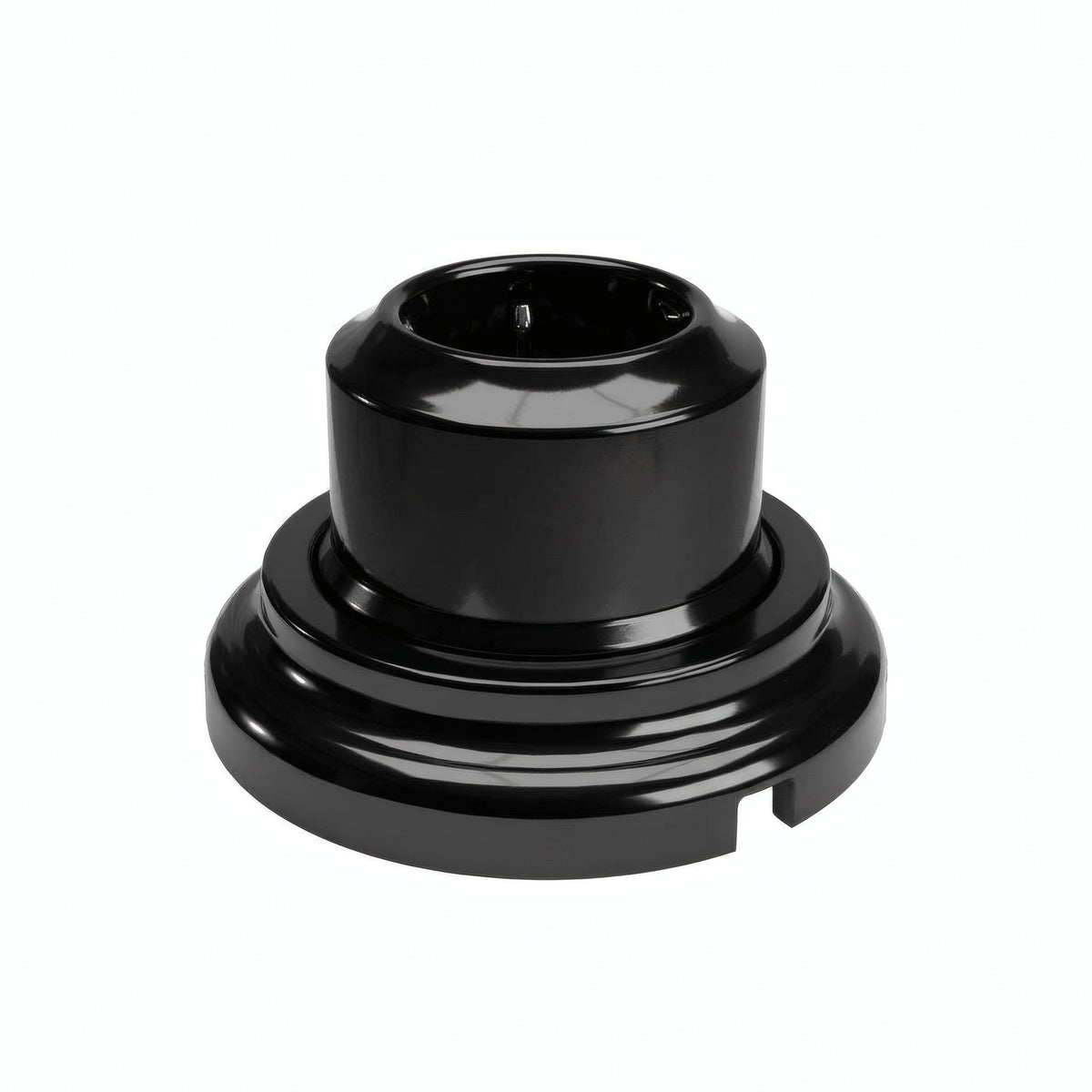 Kit prise murale et socle en porcelaine — Schuko 2P+T 16 A / Noir / Plat Ø 100 mm
