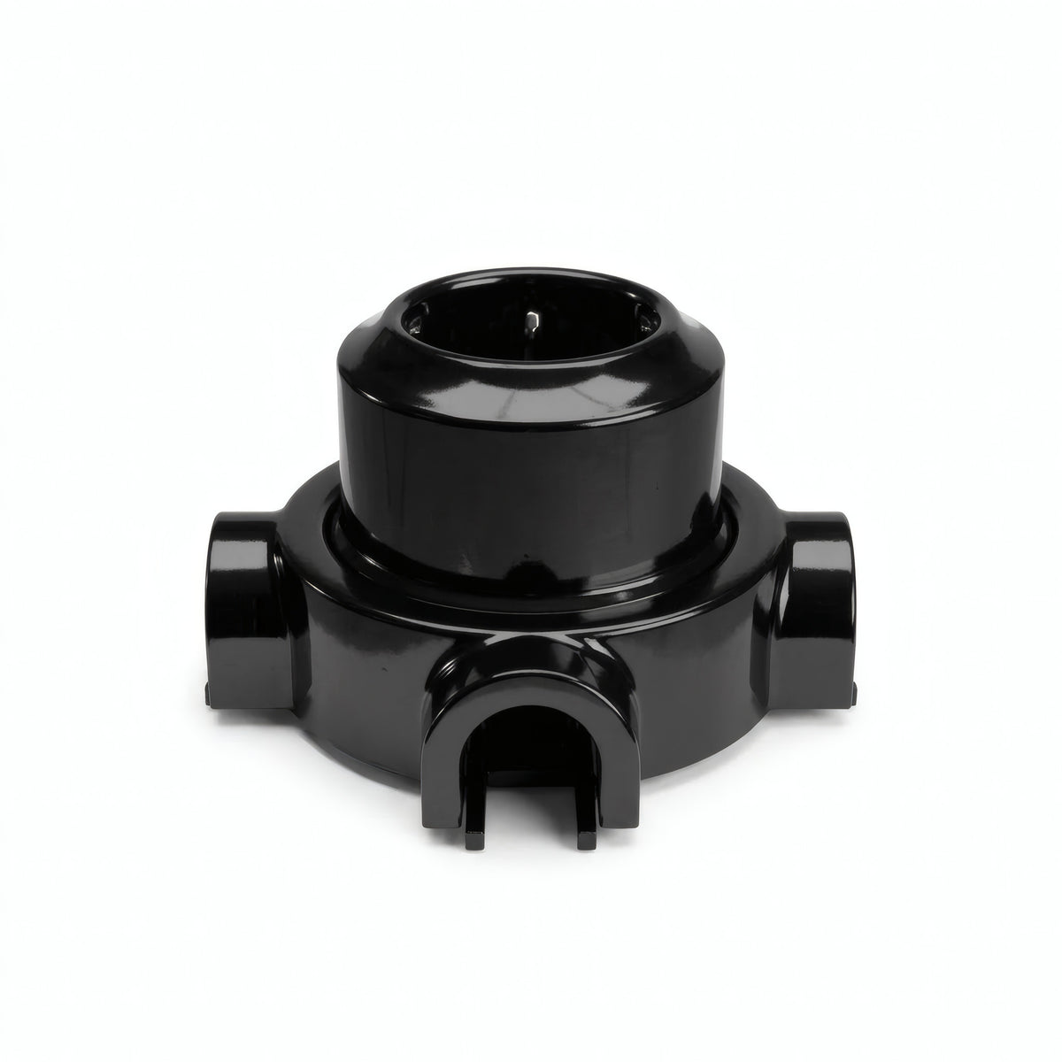 Kit prise murale et socle en porcelaine — Schuko 2P+T 16 A / Noir / 3 sorties