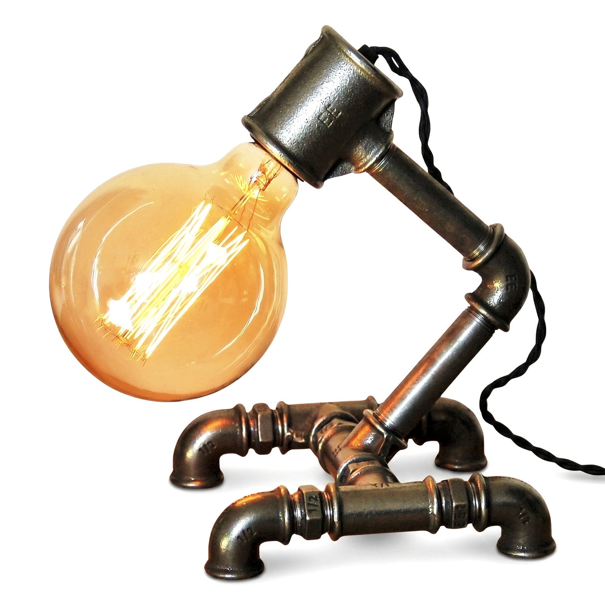 Lampe de table Hiroba industrielle faite main en fonte et acier