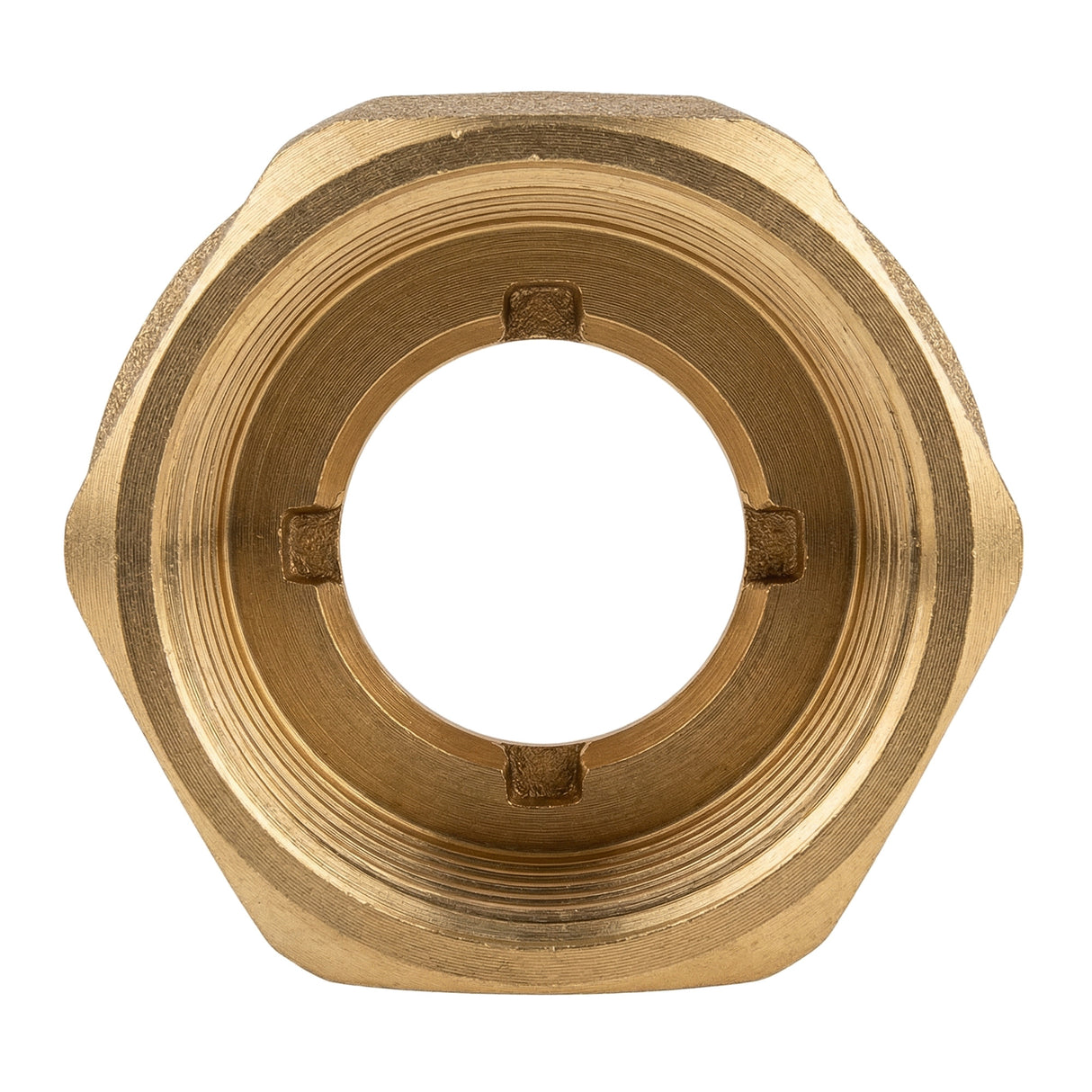 Manchon réduit femelle-femelle en laiton CW617N BSP - vue de face