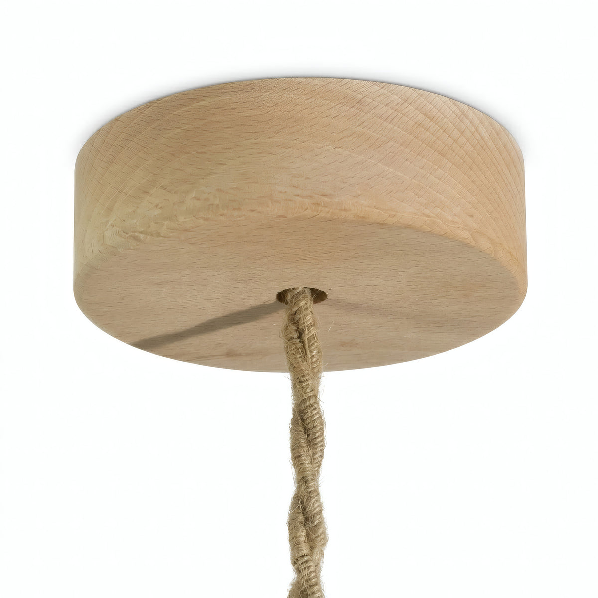 Mini rosace cylindrique en bois, Ø 88 mm — 1 trou central / Neutre