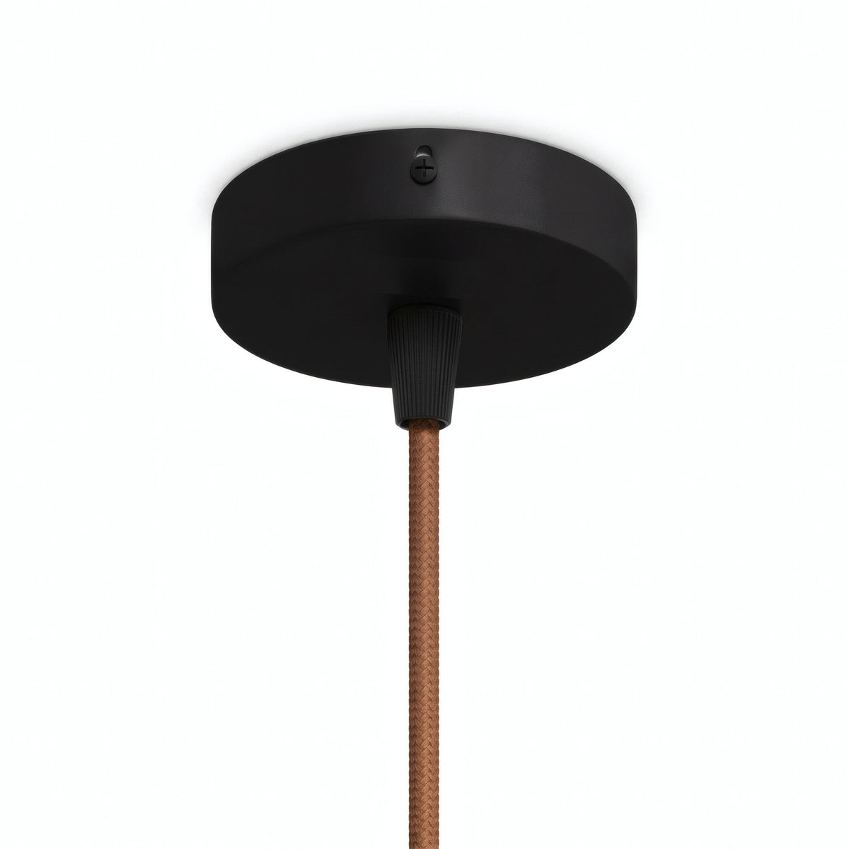 Mini rosace cylindrique en métal, Ø 83 mm — 1 trou central / Conique thermoplastique / Noir