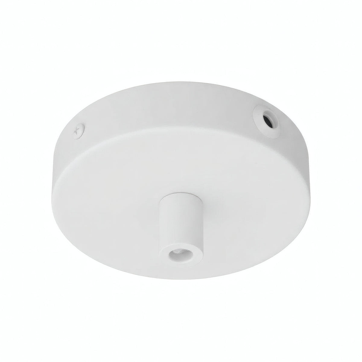 Mini rosace cylindrique en métal, Ø 83 mm — 1 trou central et 2 latéraux / Cylindrique métal / Blanc mat