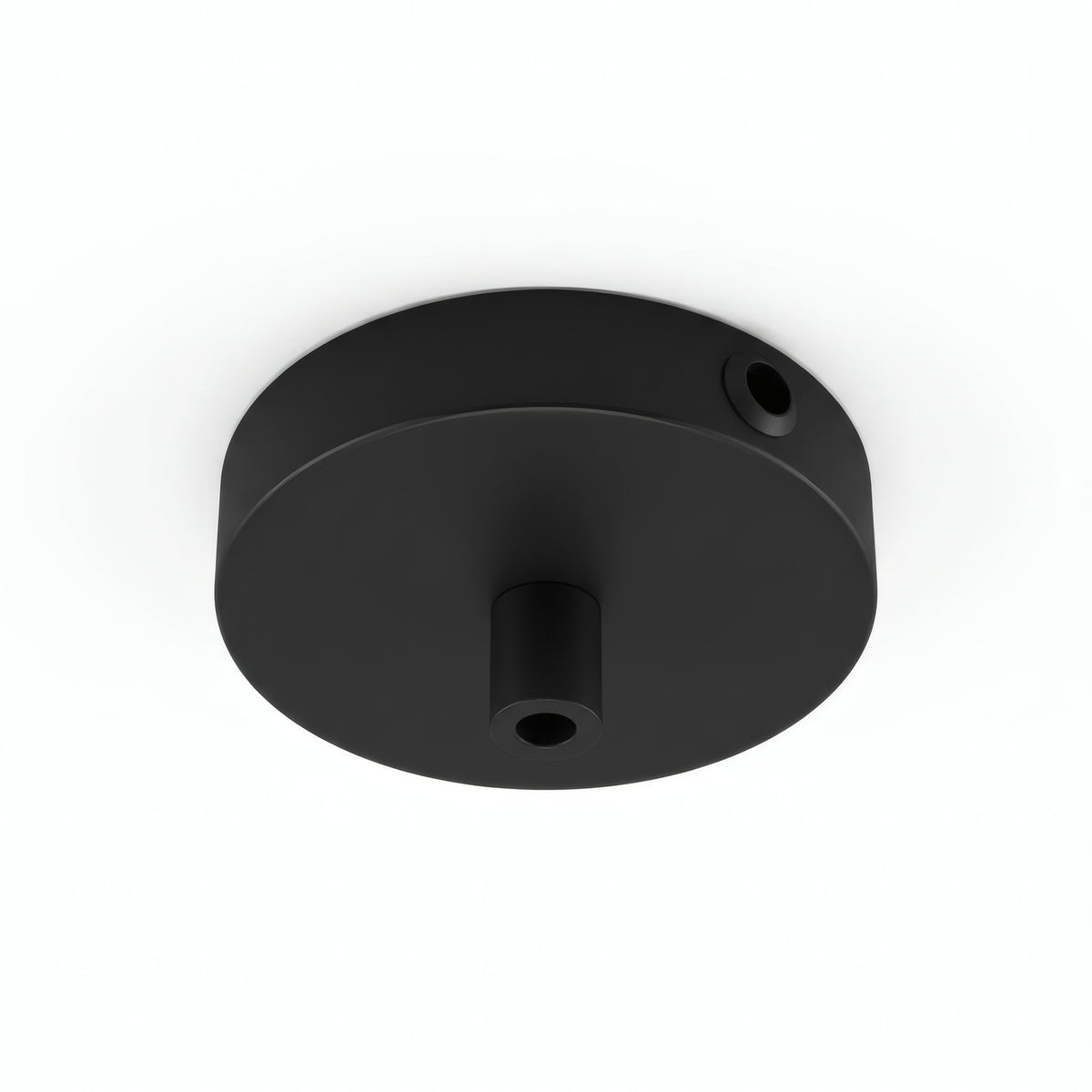 Mini rosace cylindrique en métal, Ø 83 mm — 1 trou central et 2 latéraux / Cylindrique métal / Noir