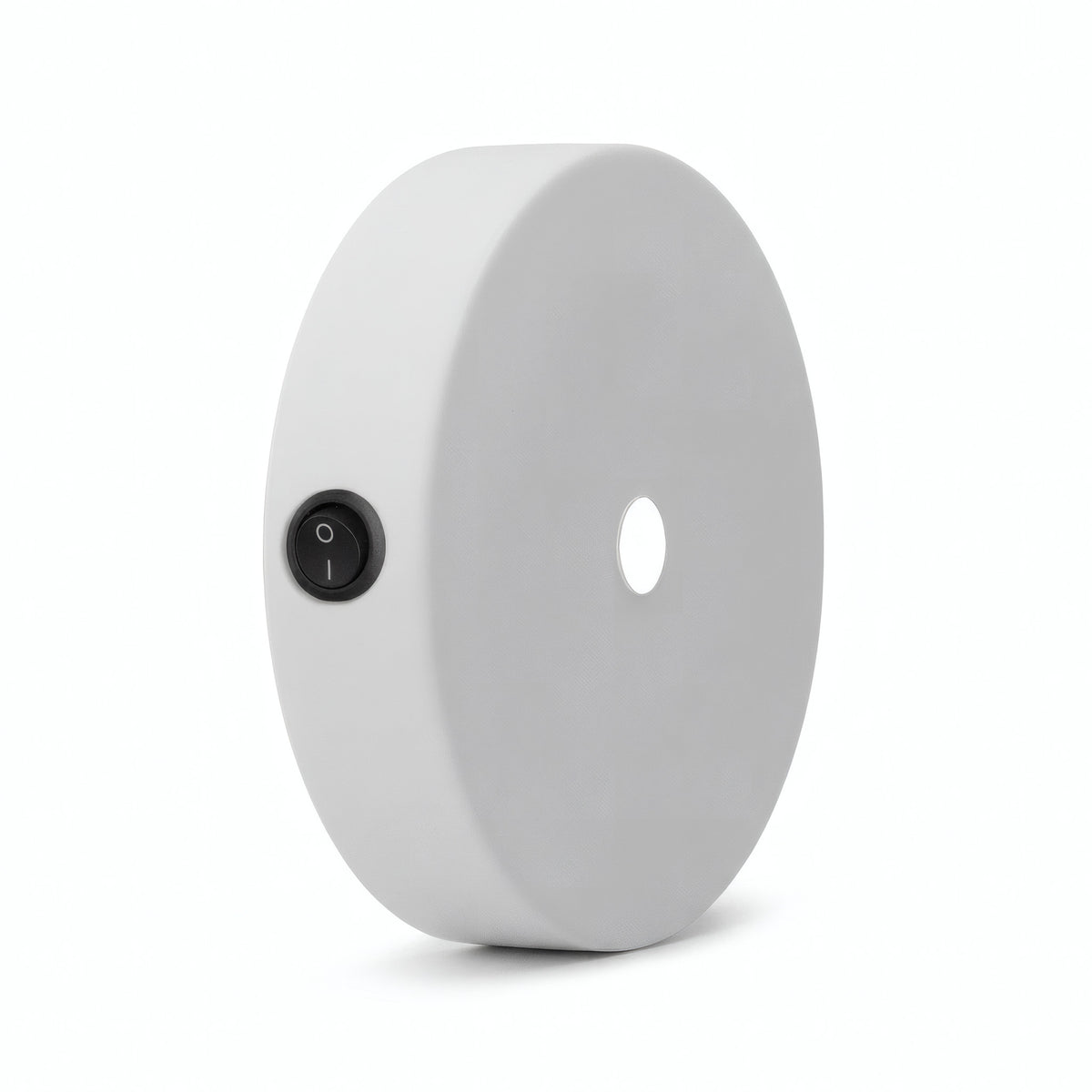Mini rosace cylindrique en métal avec interrupteur, Ø 83 mm — Blanc mat