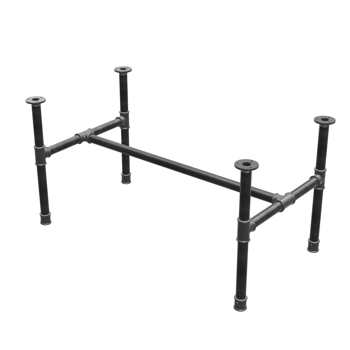 Piètement de table basse, structure en H, fonte et acier Ø 34 mm, 102 × 56 cm, hauteur 52 cm