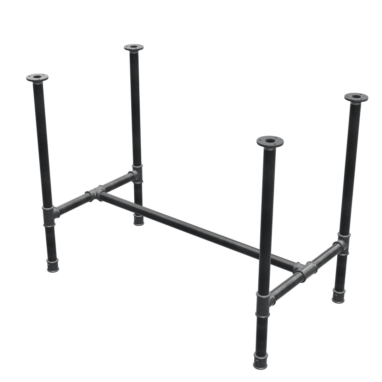 Piètement de table à manger, structure en H, fonte et acier Ø 34 mm, 102 × 56 cm, hauteur 75 cm
