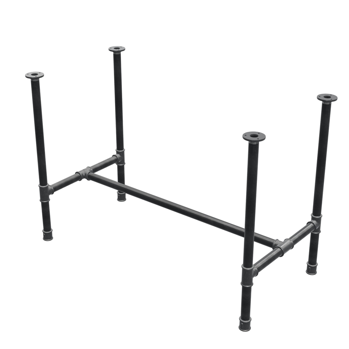 Piètement de table à manger, structure en H, fonte et acier Ø 34 mm, 112 × 56 cm, hauteur 75 cm