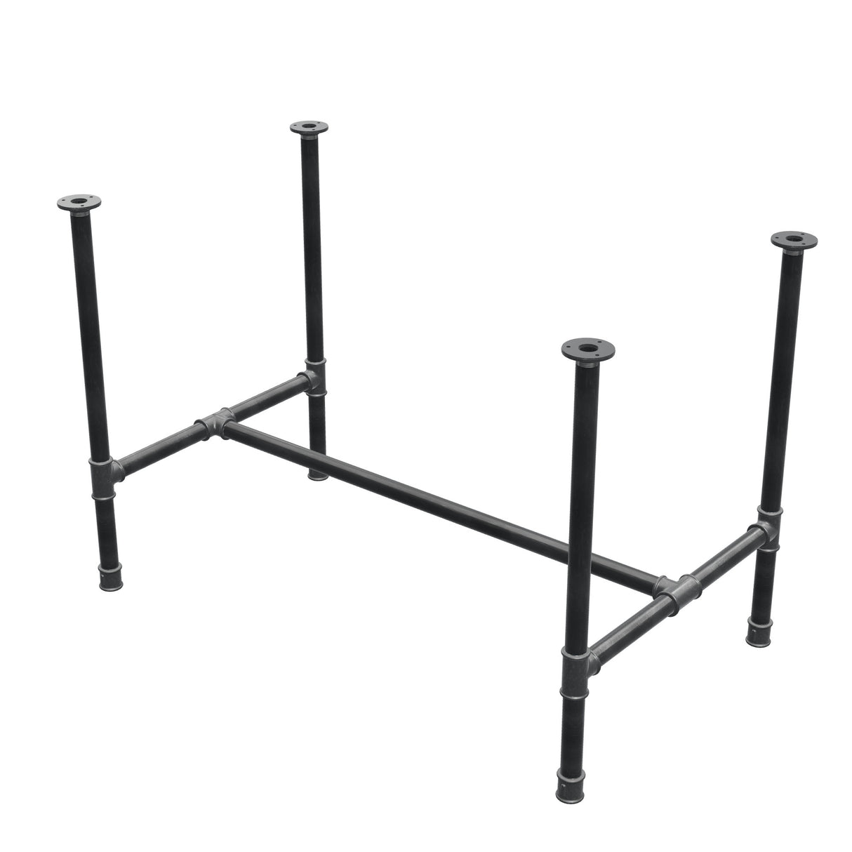 Piètement de table à manger, structure en H, fonte et acier Ø 34 mm, 112 × 66 cm, hauteur 75 cm