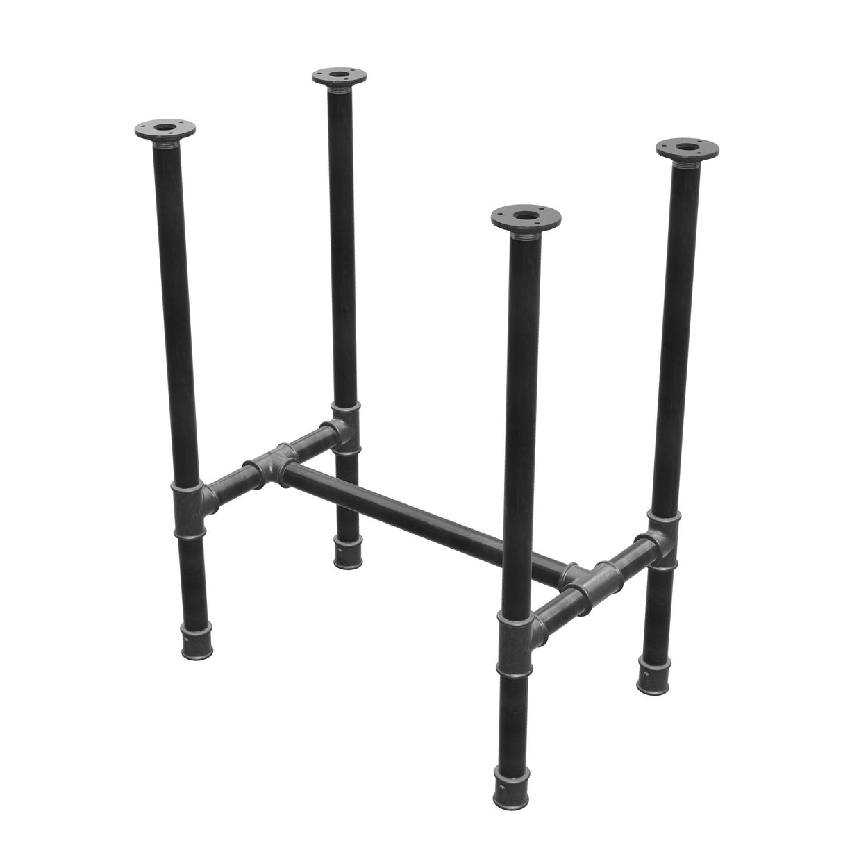 Piètement de table à manger, structure en H, fonte et acier Ø 34 mm, 62 × 40 cm, hauteur 75 cm