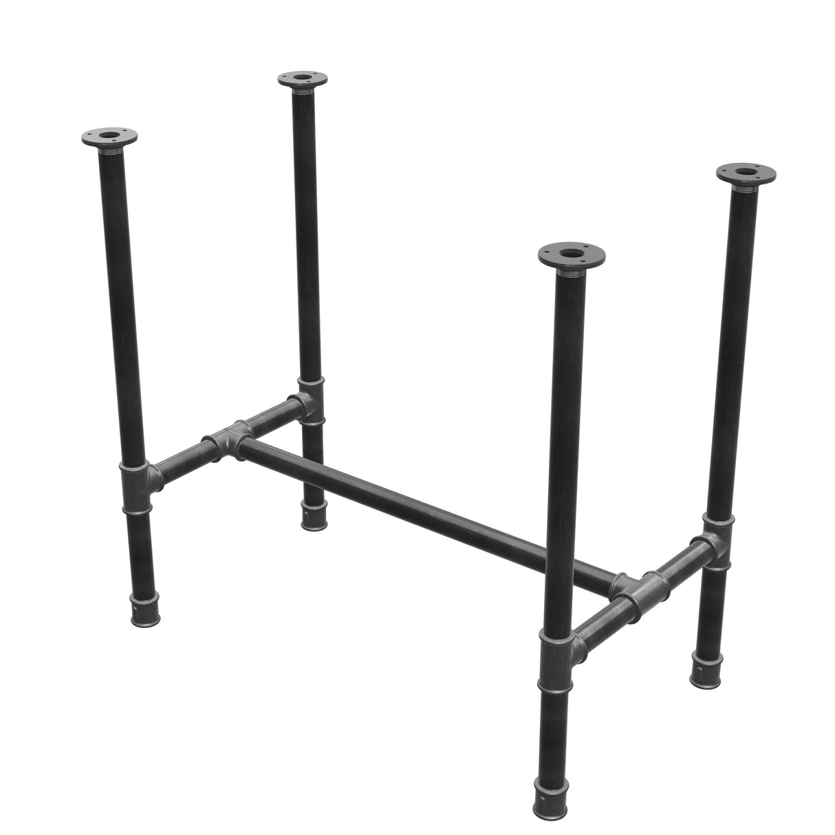 Piètement de table à manger, structure en H, fonte et acier Ø 34 mm, 82 × 46 cm, hauteur 75 cm