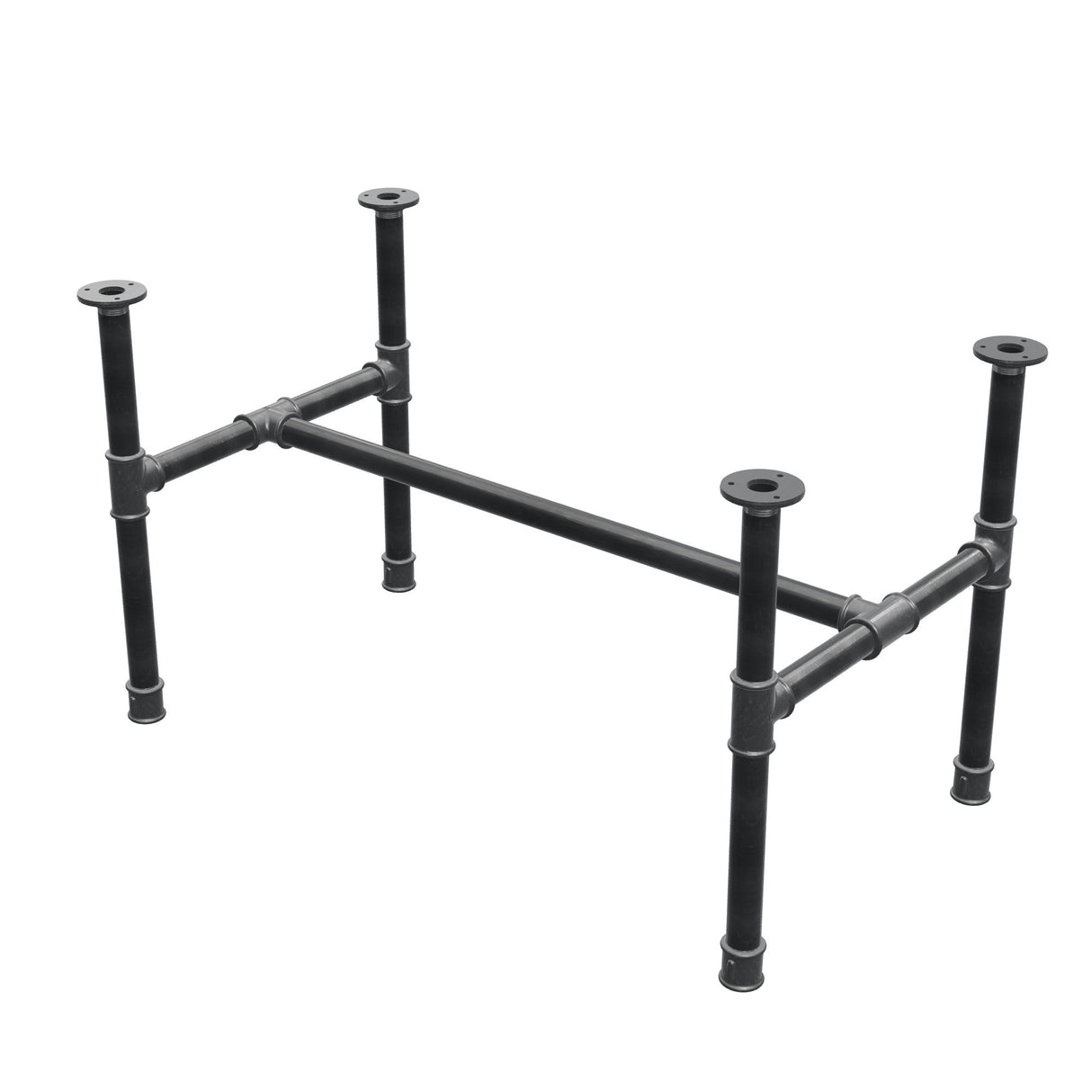 Piètement de table basse, structure en H, fonte et acier Ø 34 mm, 92 × 52 cm, hauteur 52 cm