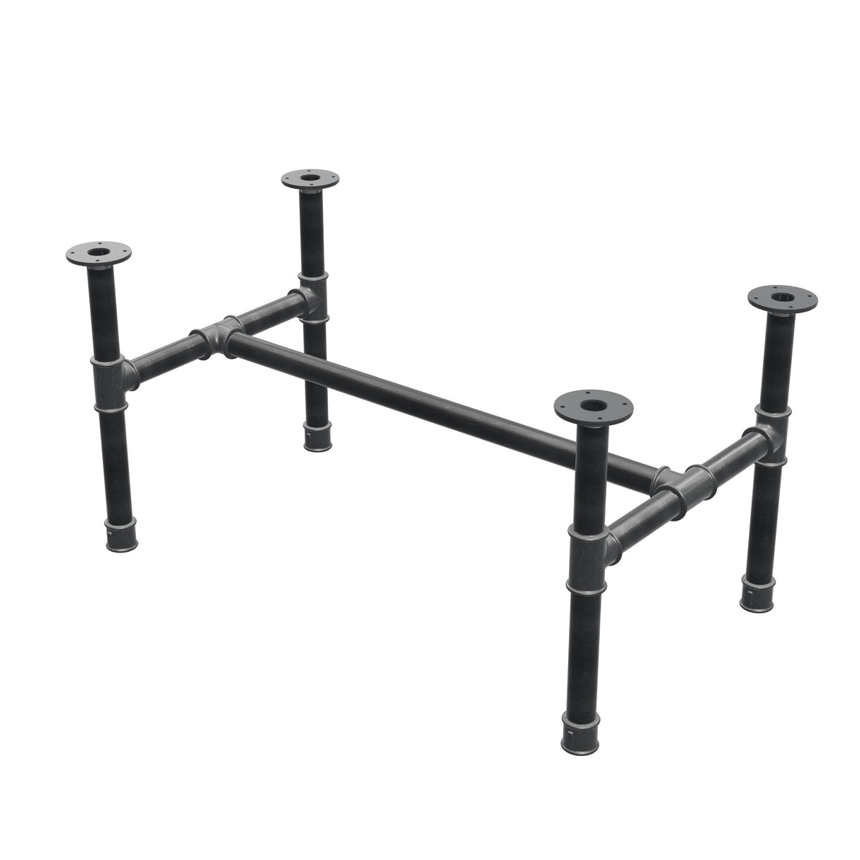 Piètement de table basse, structure en H, fonte et acier Ø 42 mm, 106 × 61 cm, hauteur 54 cm