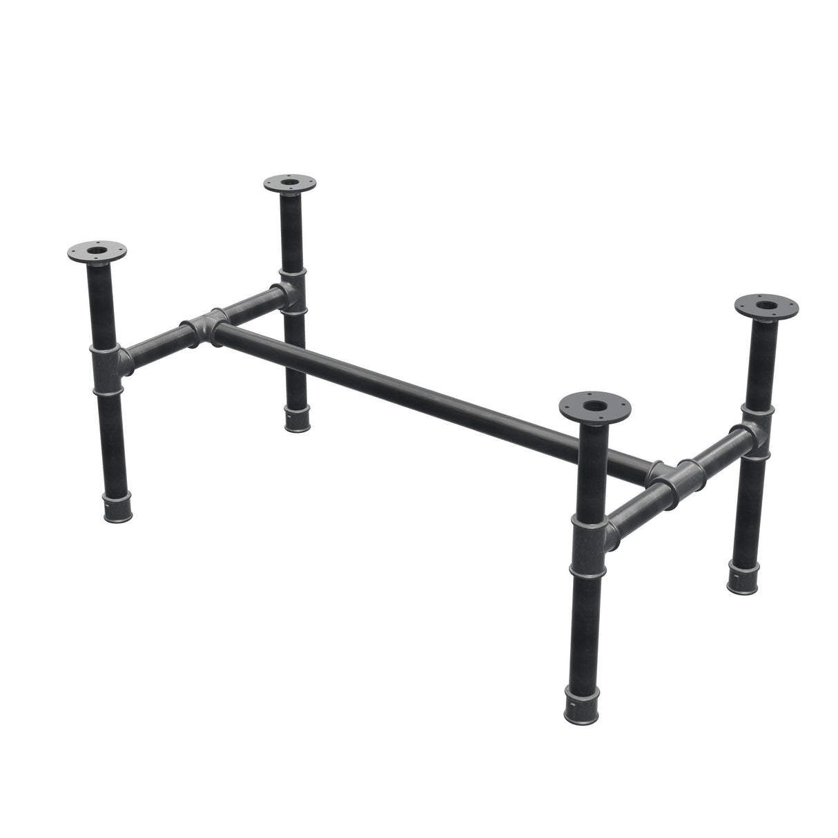 Piètement de table basse, structure en H, fonte et acier Ø 42 mm, 116 × 61 cm, hauteur 54 cm