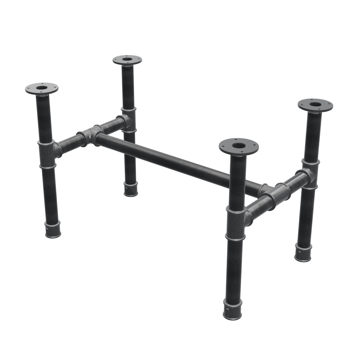 Piètement de table basse, structure en H, fonte et acier Ø 42 mm, 86 × 51 cm, hauteur 54 cm