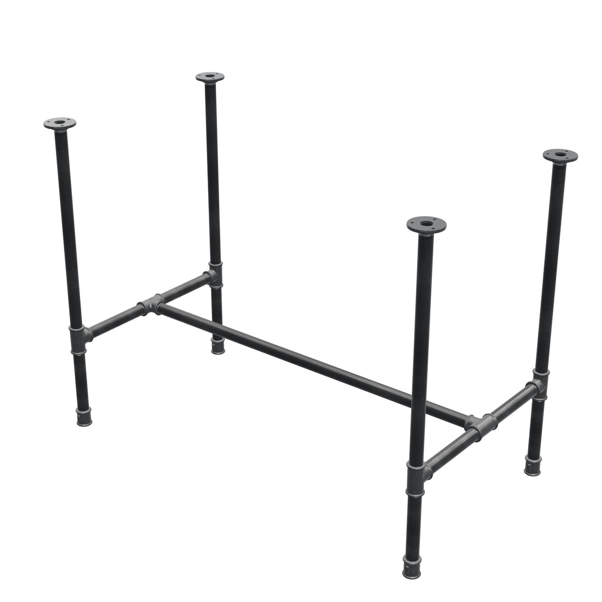 Piètement de table à manger, structure en H, fonte et acier Ø 27 mm, 101 × 55 cm, hauteur 74 cm