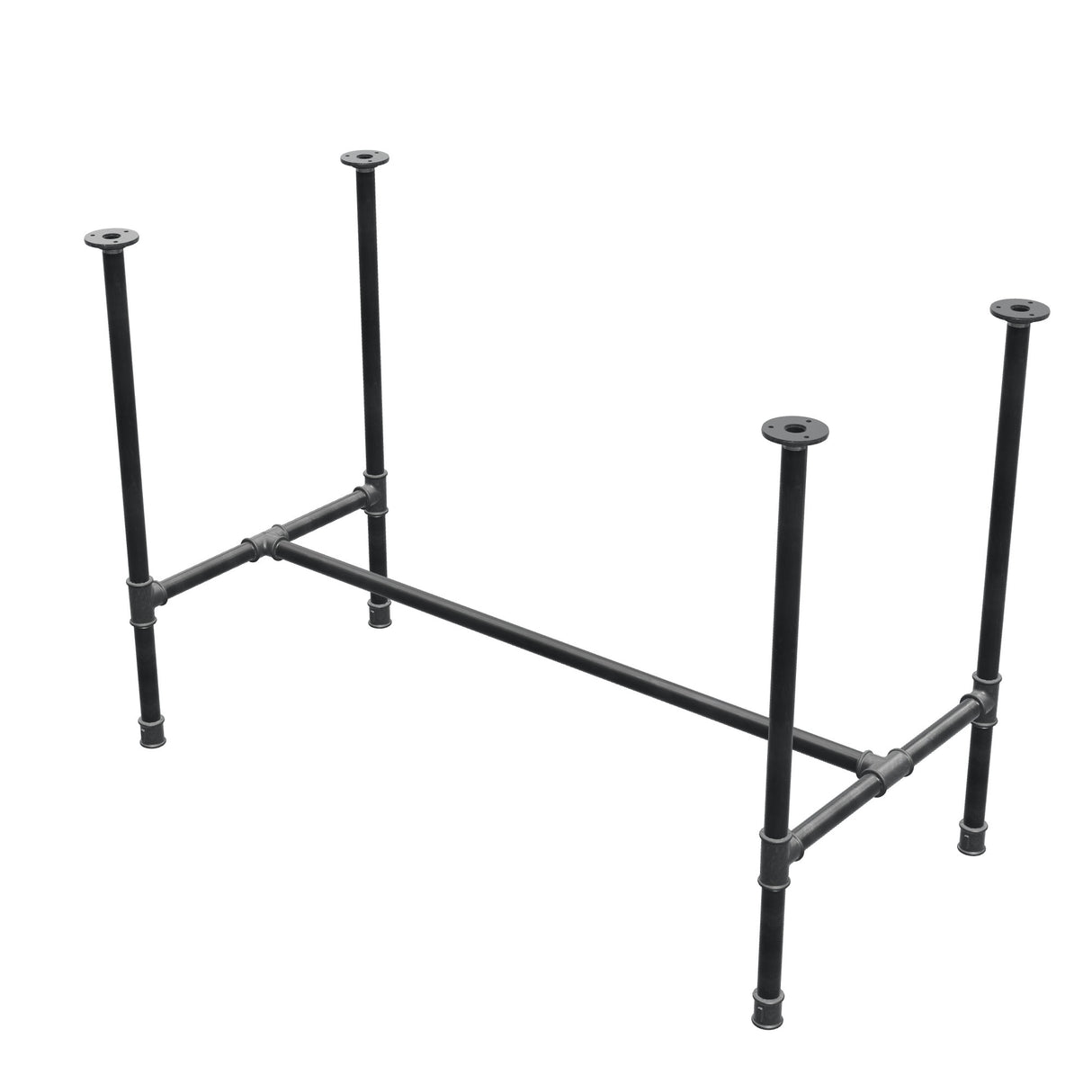 Piètement de table à manger, structure en H, fonte et acier Ø 27 mm, 111 × 55 cm, hauteur 74 cm