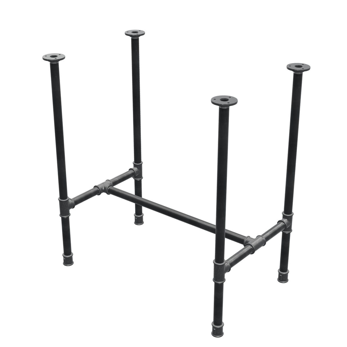 Piètement de table à manger, structure en H, fonte et acier Ø 27 mm, 71 × 45 cm, hauteur 74 cm