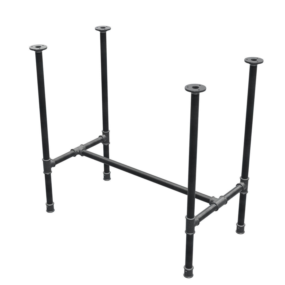 Piètement de table à manger, structure en H, fonte et acier Ø 27 mm, 81 × 45 cm, hauteur 74 cm