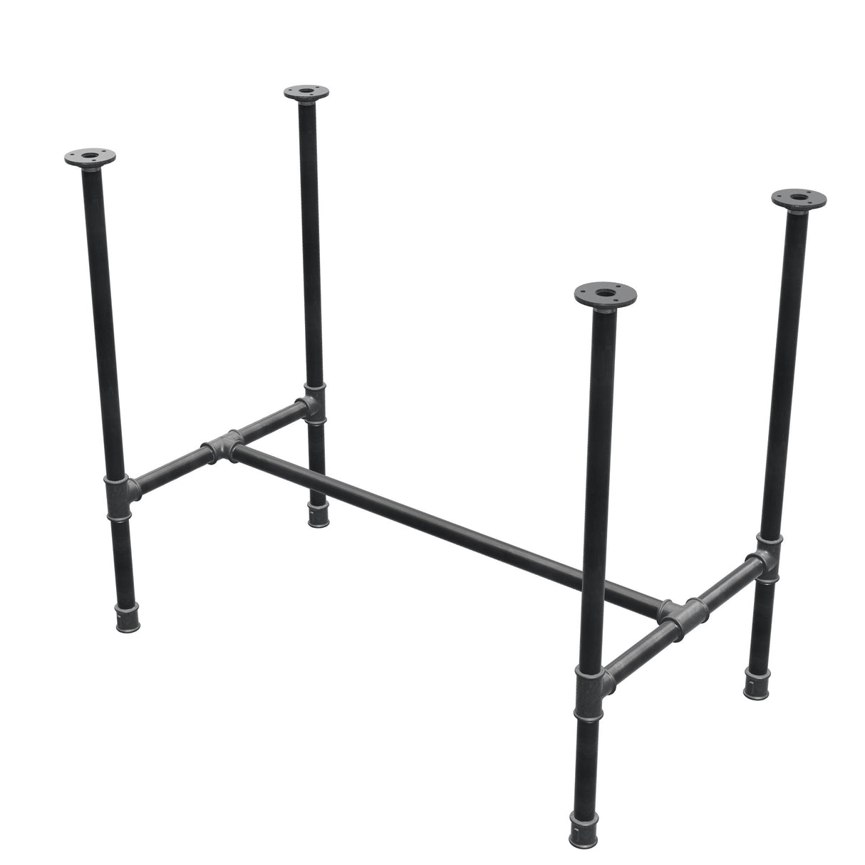 Piètement de table à manger, structure en H, fonte et acier Ø 27 mm, 91 × 51 cm, hauteur 74 cm