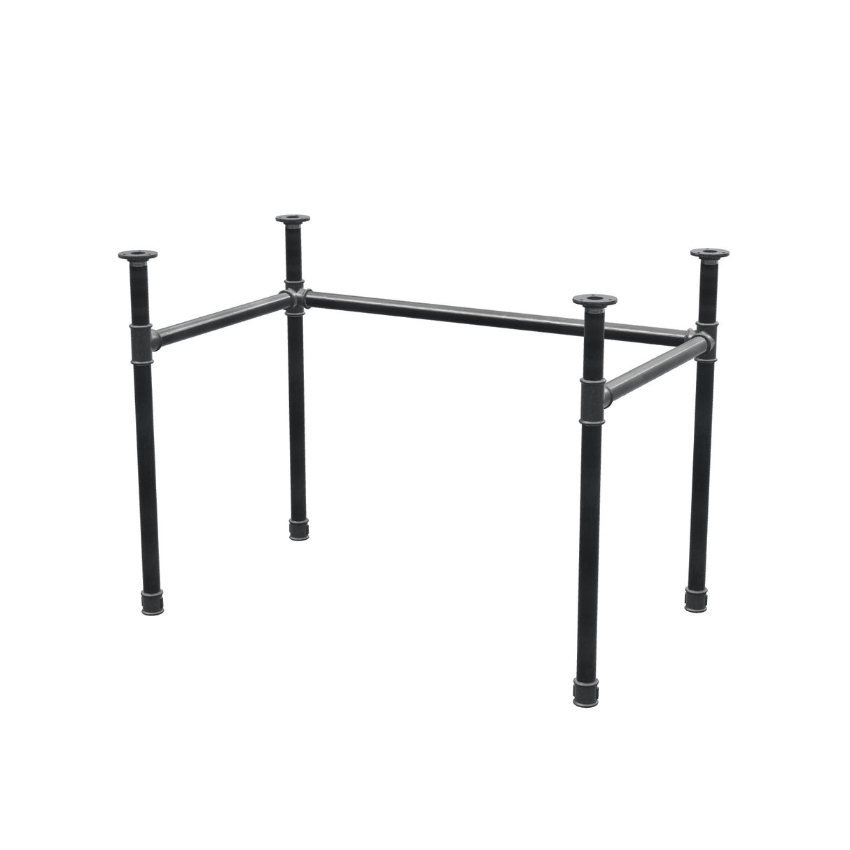 Piètement de bureau, châssis en U, fonte et acier Ø 34 mm, 102 × 62 cm, hauteur 72 cm