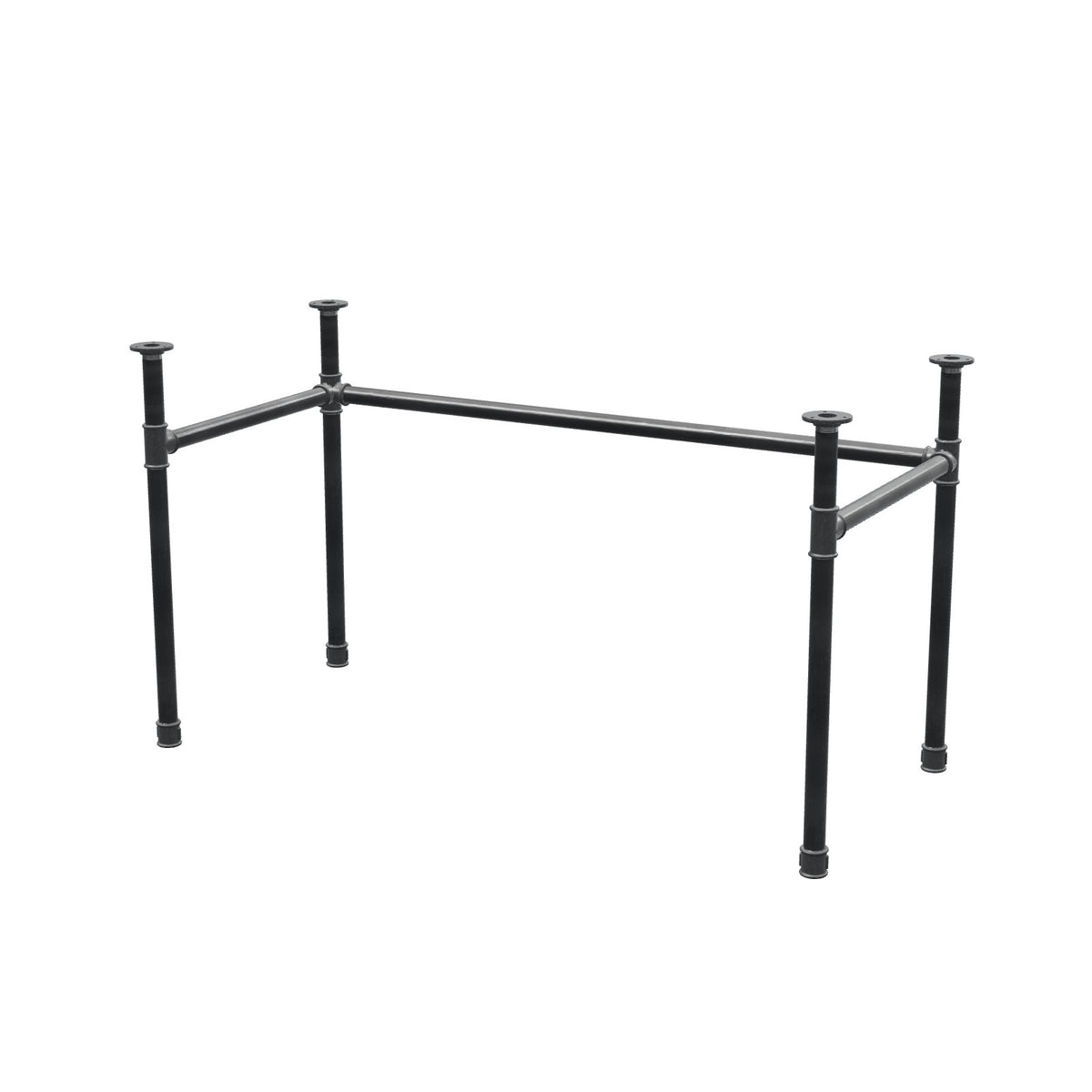 Piètement de bureau, châssis en U, fonte et acier Ø 34 mm, 132 × 62 cm, hauteur 72 cm