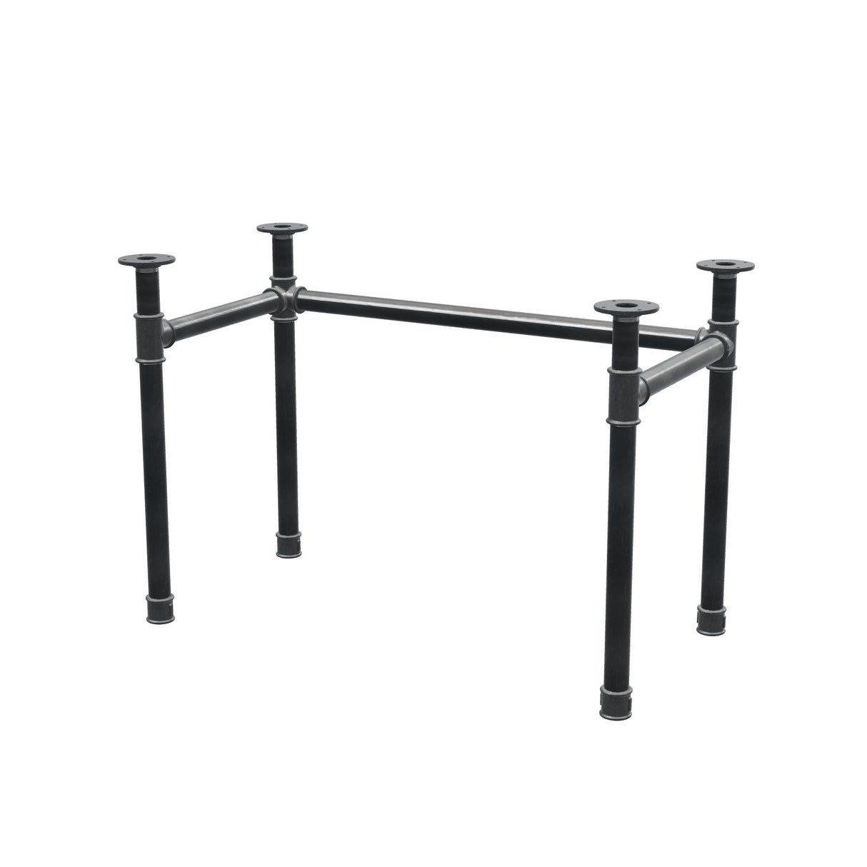 Piètement de bureau, châssis en U, fonte et acier Ø 42 mm, 106 × 56 cm, hauteur 70 cm