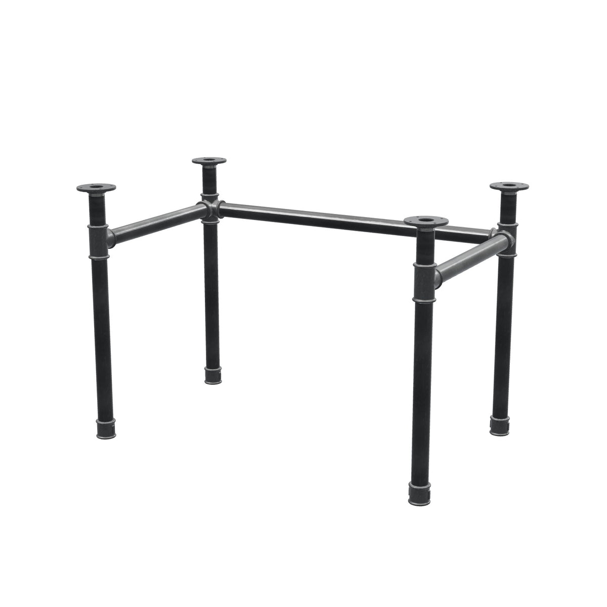Piètement de bureau, châssis en U, fonte et acier Ø 42 mm, 106 × 66 cm, hauteur 70 cm