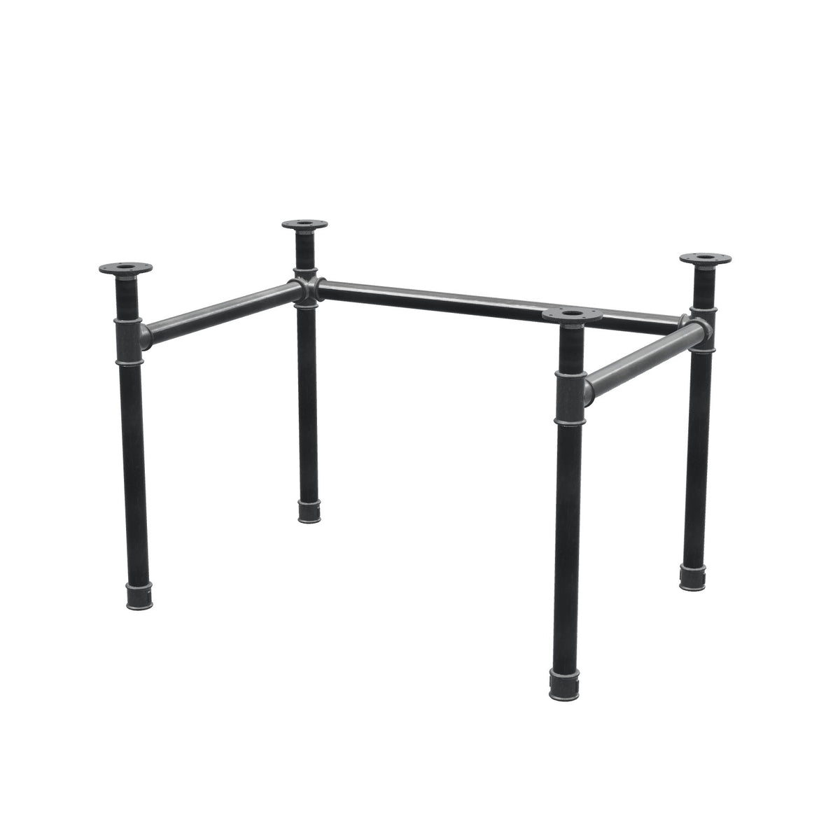 Piètement de bureau, châssis en U, fonte et acier Ø 42 mm, 106 × 76 cm, hauteur 70 cm