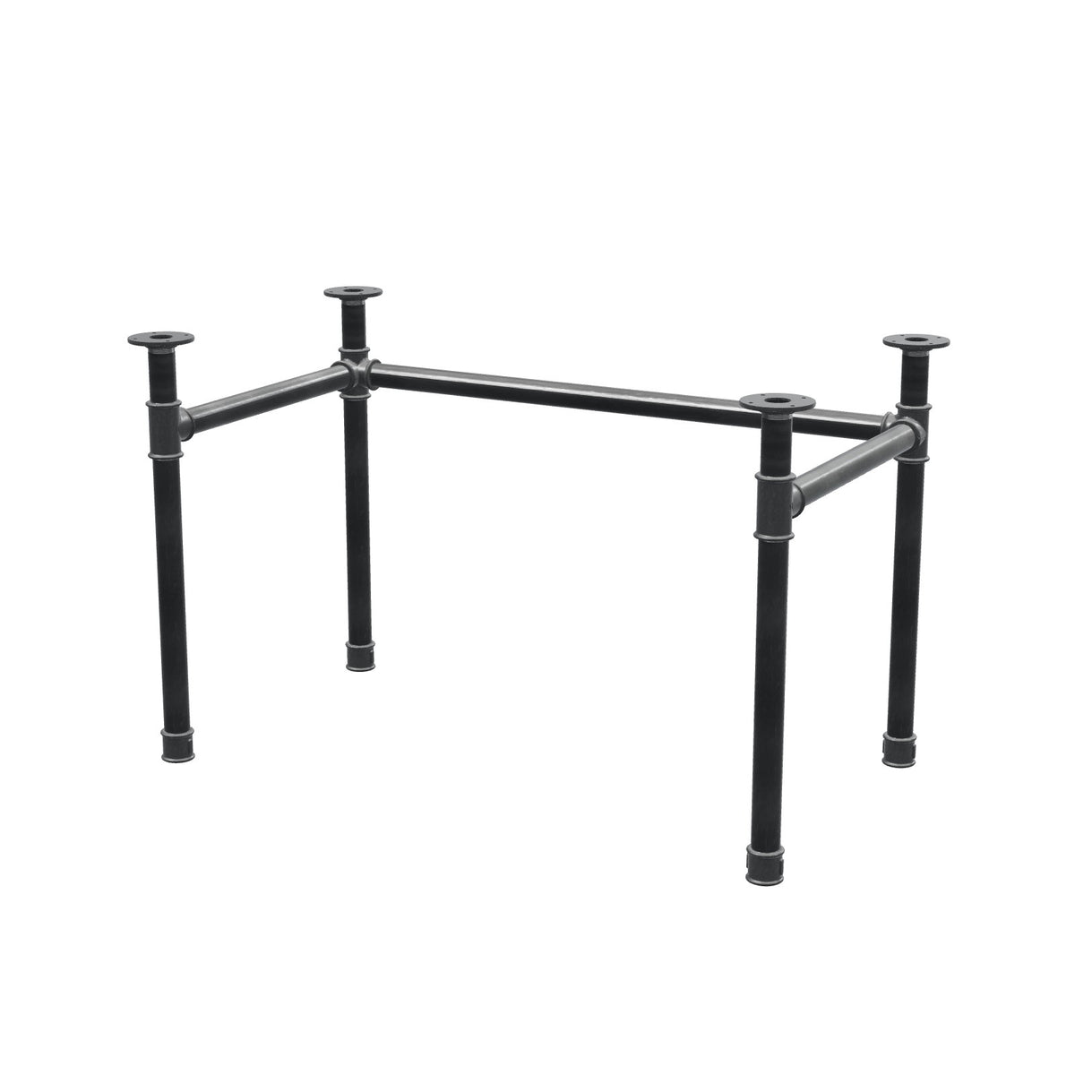 Piètement de bureau, châssis en U, fonte et acier Ø 42 mm, 116 × 66 cm, hauteur 70 cm