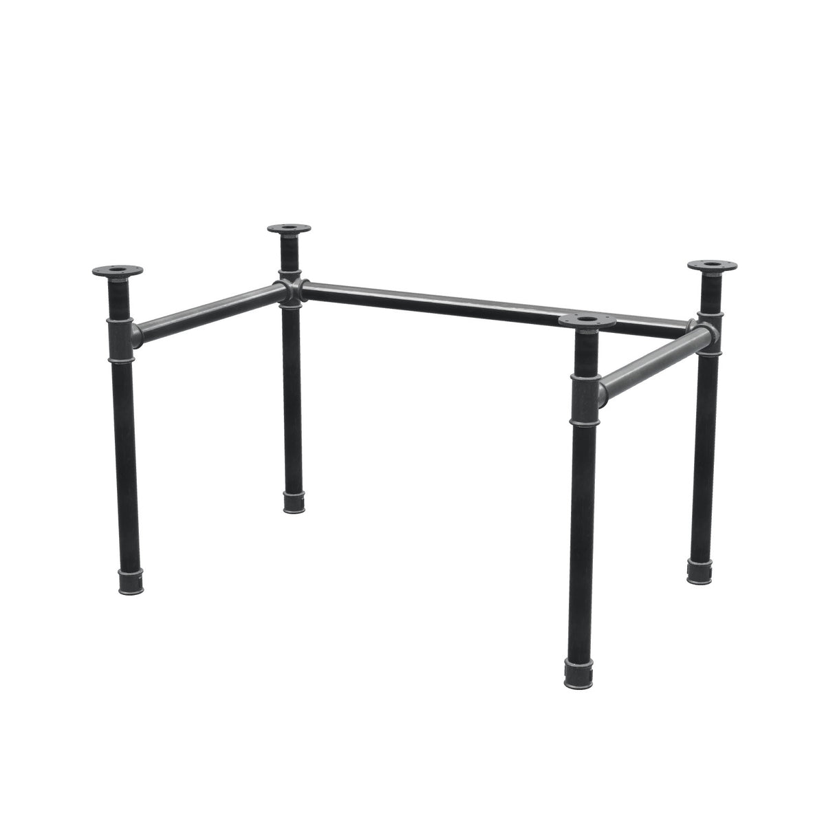 Piètement de bureau, châssis en U, fonte et acier Ø 42 mm, 116 × 76 cm, hauteur 70 cm