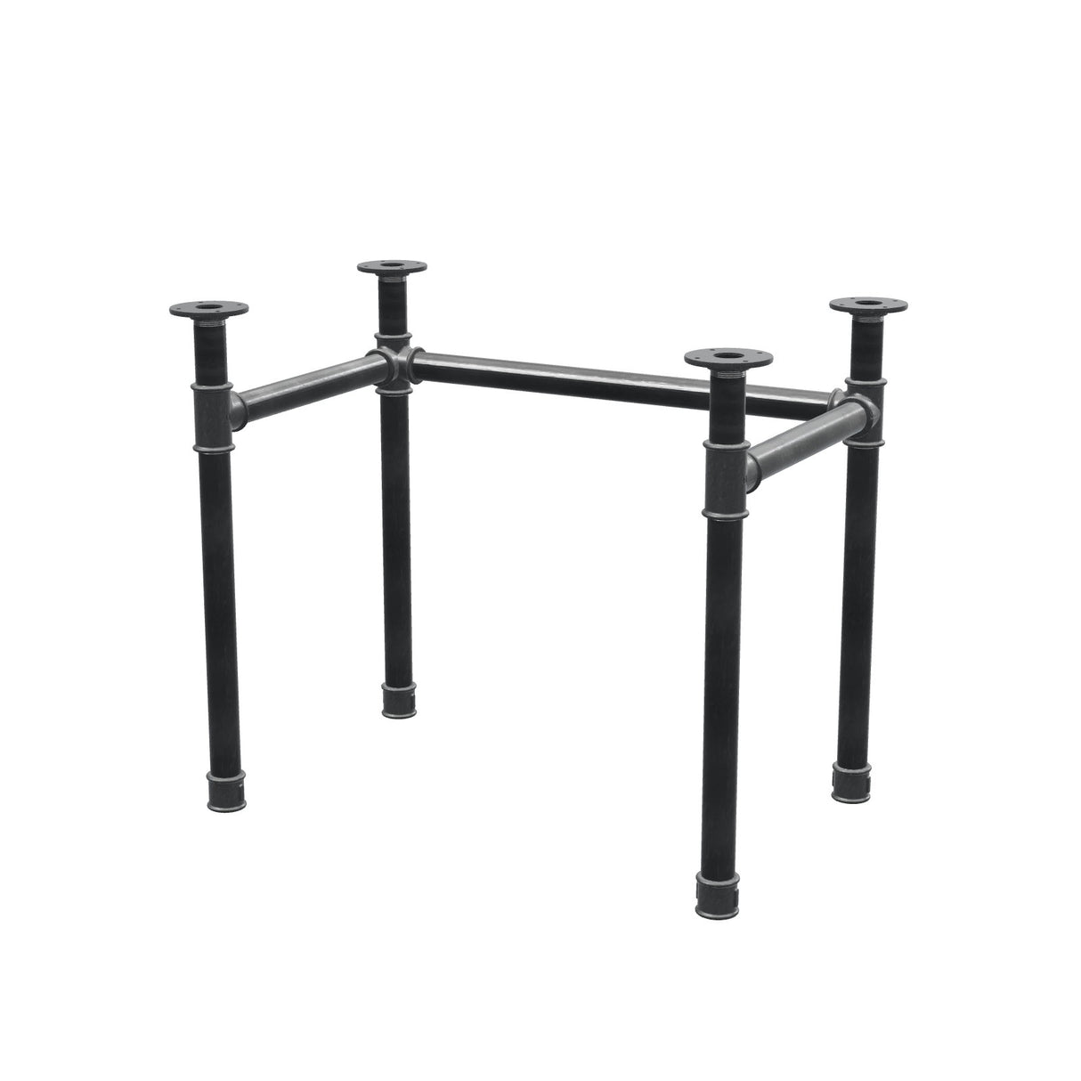 Piètement de bureau, châssis en U, fonte et acier Ø 42 mm, 86 × 56 cm, hauteur 70 cm