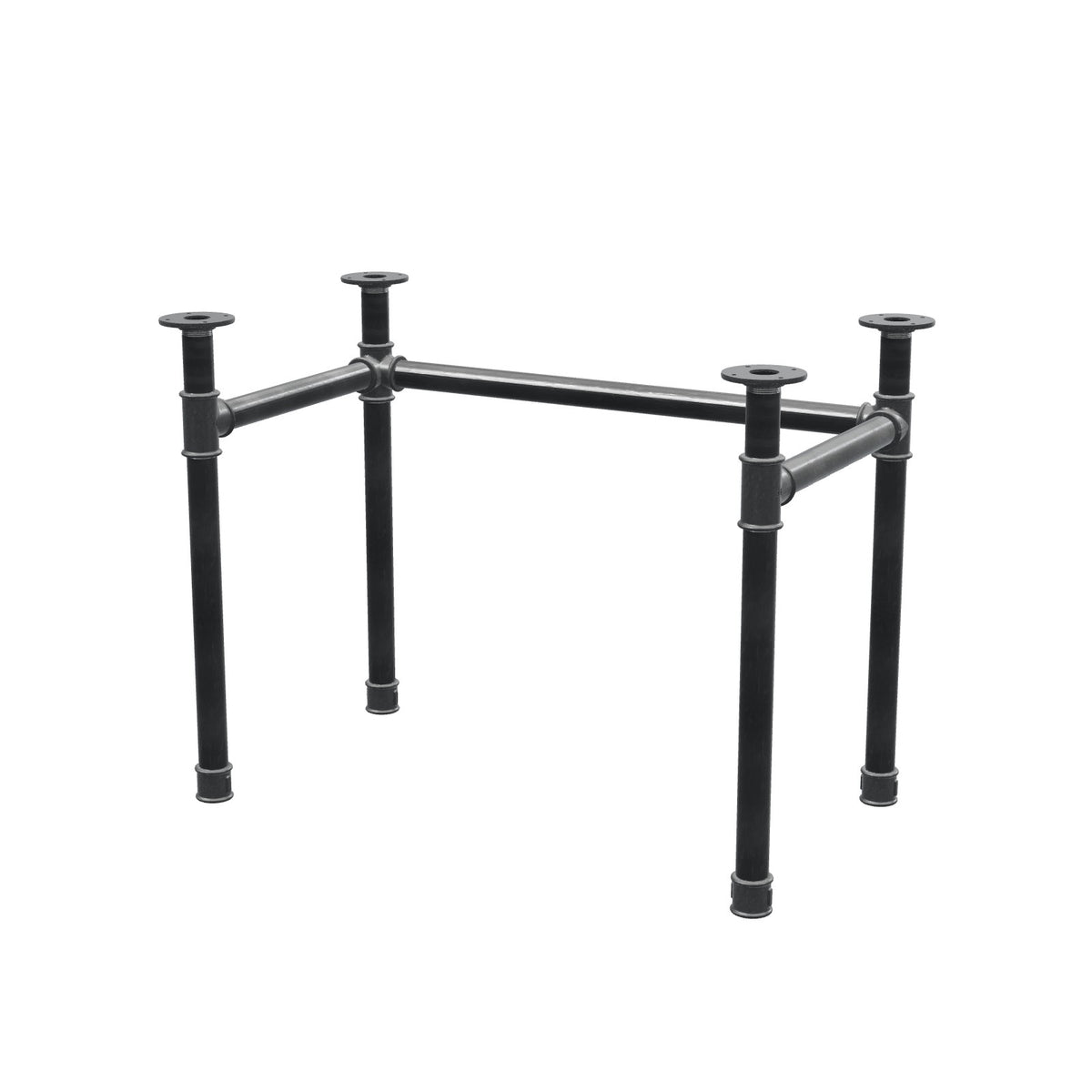 Piètement de bureau, châssis en U, fonte et acier Ø 42 mm, 96 × 56 cm, hauteur 70 cm