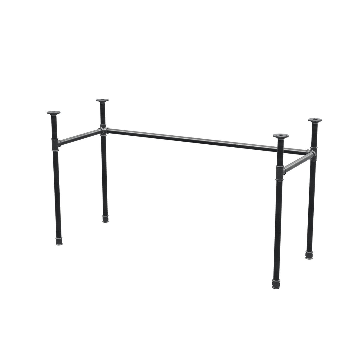 Piètement de bureau, châssis en U, fonte et acier Ø 27 mm, 131 × 51 cm, hauteur 71 cm