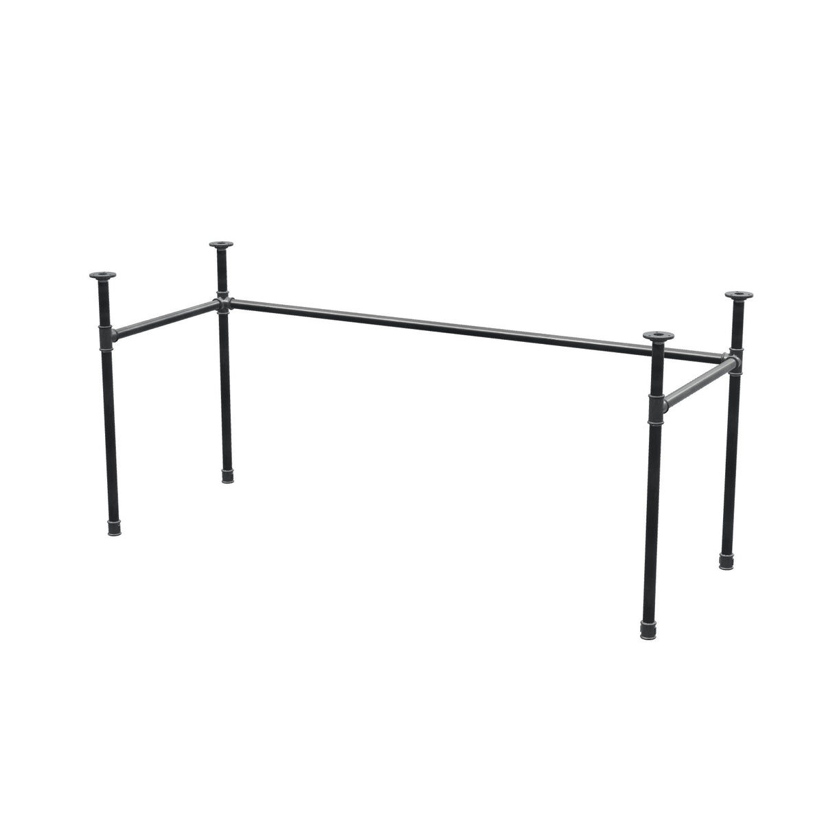 Piètement de bureau, châssis en U, fonte et acier Ø 27 mm, 161 × 61 cm, hauteur 71 cm