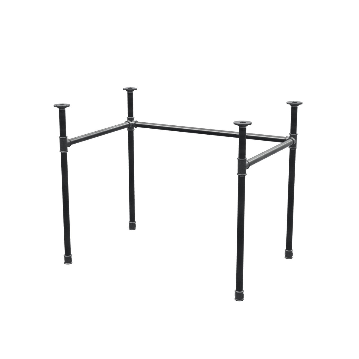 Piètement de bureau, châssis en U, fonte et acier Ø 27 mm, 91 × 61 cm, hauteur 71 cm