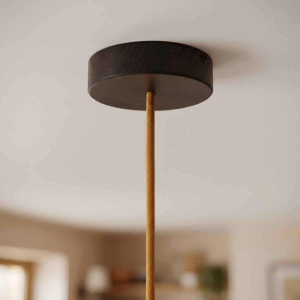 Rosace ronde en bois, Ø 120 mm — Effet Wengé