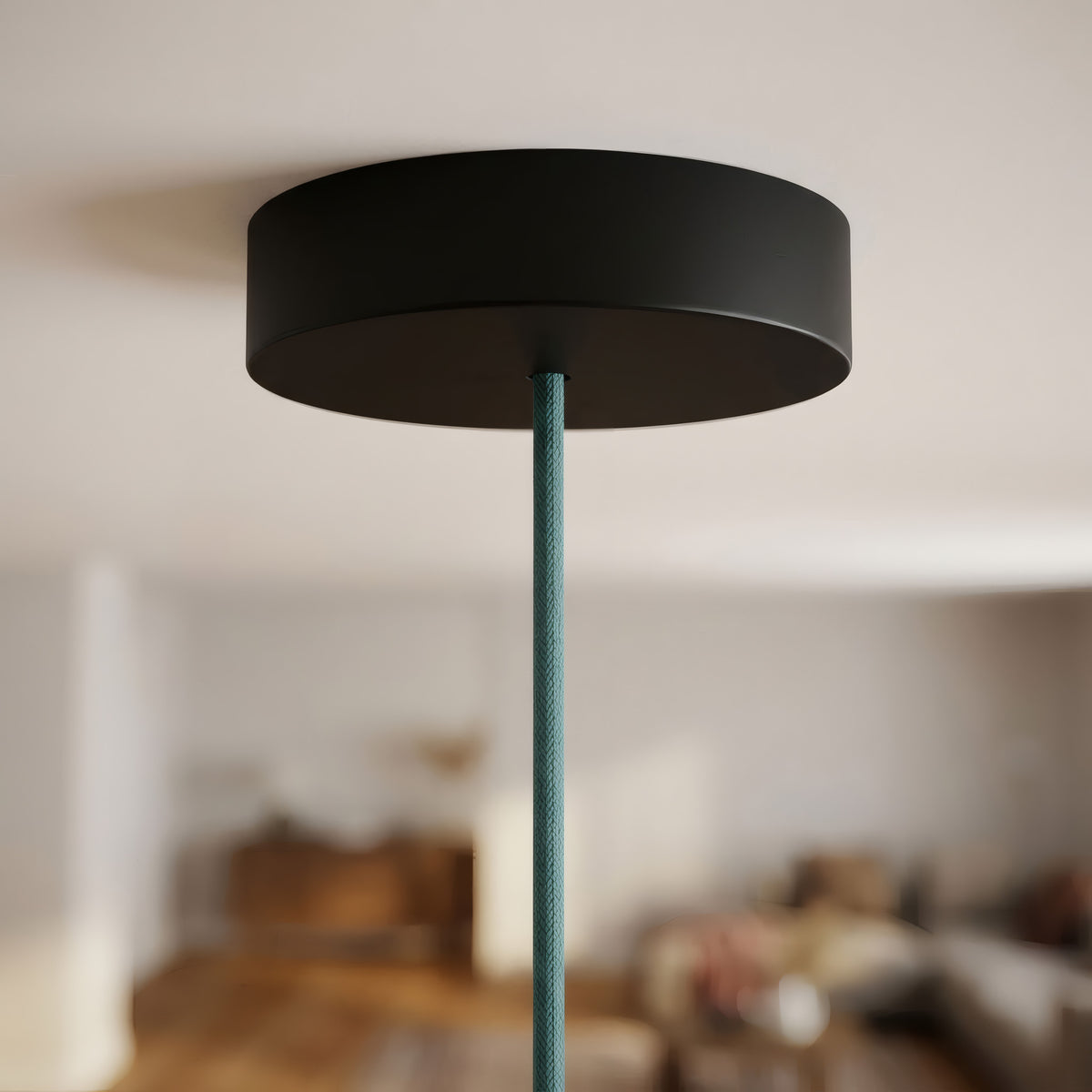 Rosace ronde en bois, Ø 120 mm — Noir