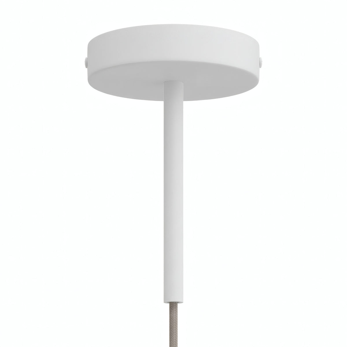 Rosace cylindrique en métal avec serre-câble de 15 cm — Blanc mat