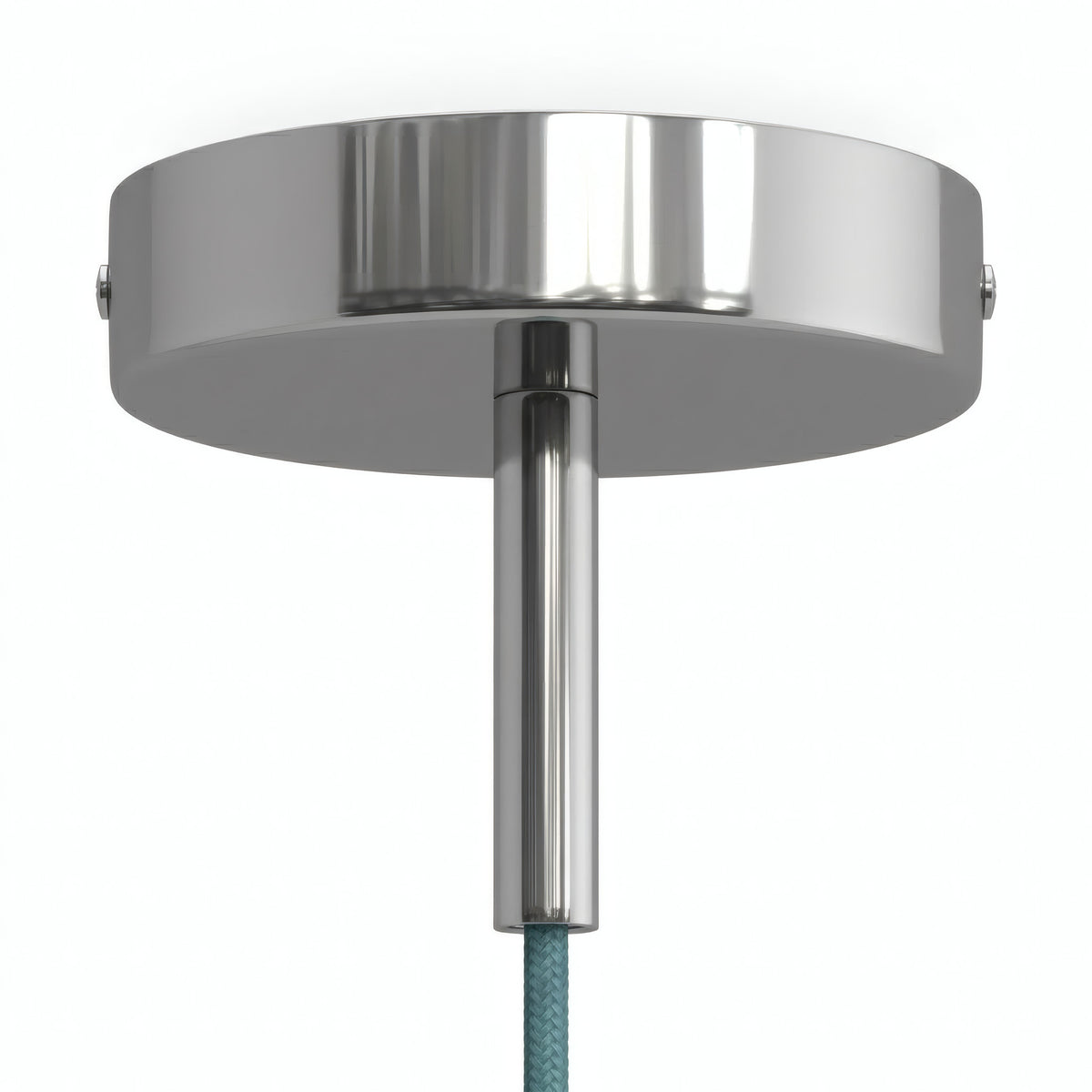 Rosace cylindrique en métal avec serre-câble de 7 cm — Chromé
