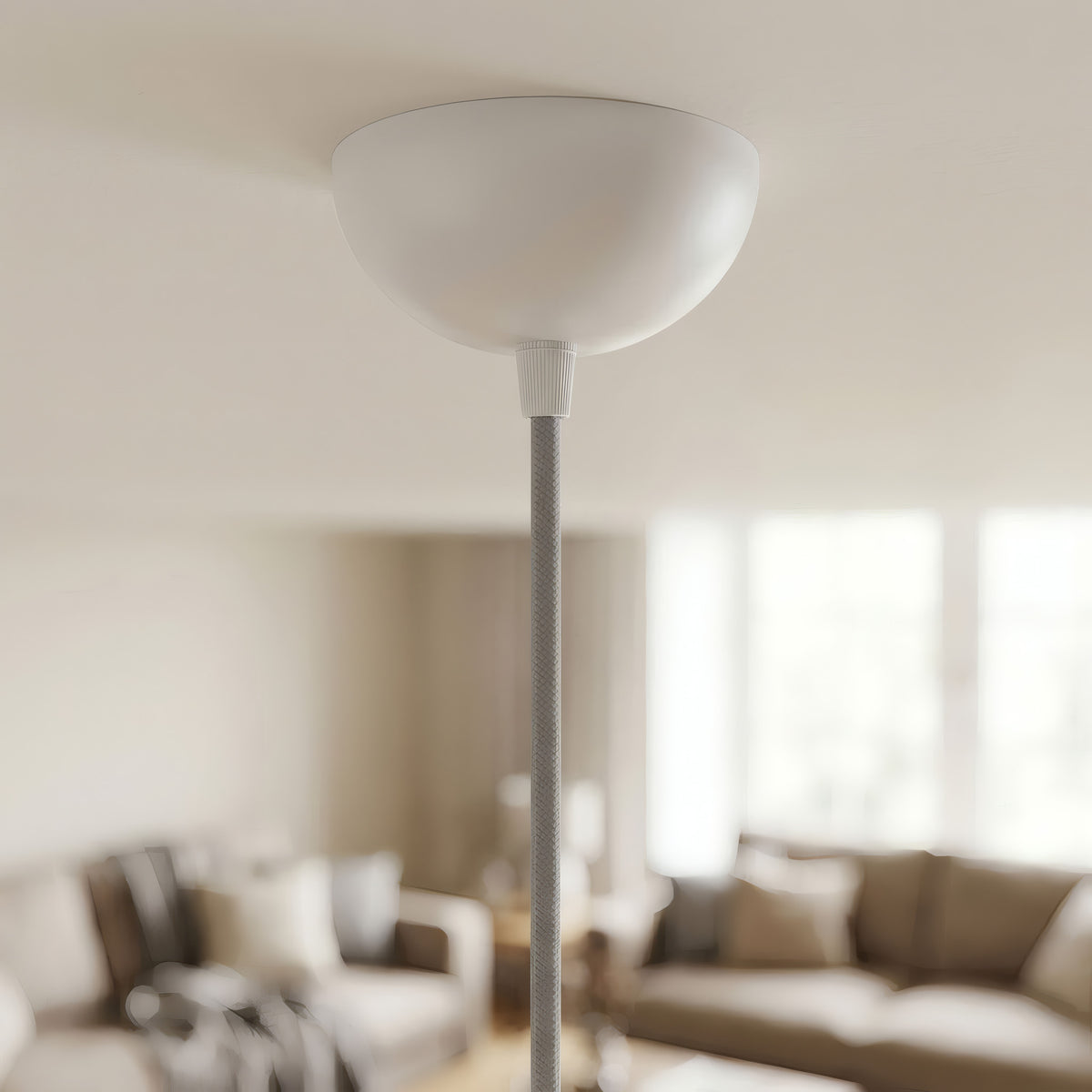 Rosace demi-sphérique en métal, Ø 100 mm — Blanc brillant