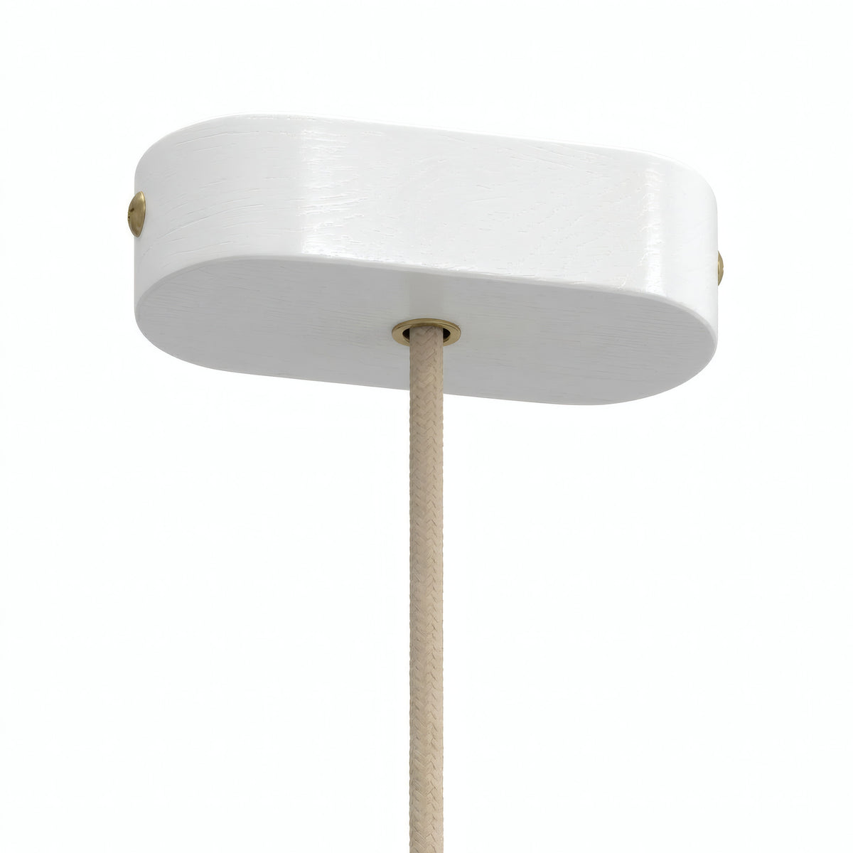 Rosace ovale en bois, 120 × 51 mm — Blanc