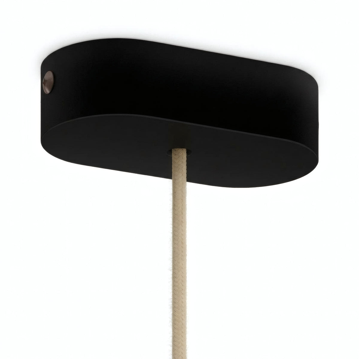 Rosace ovale en bois, 120 × 51 mm — Noir