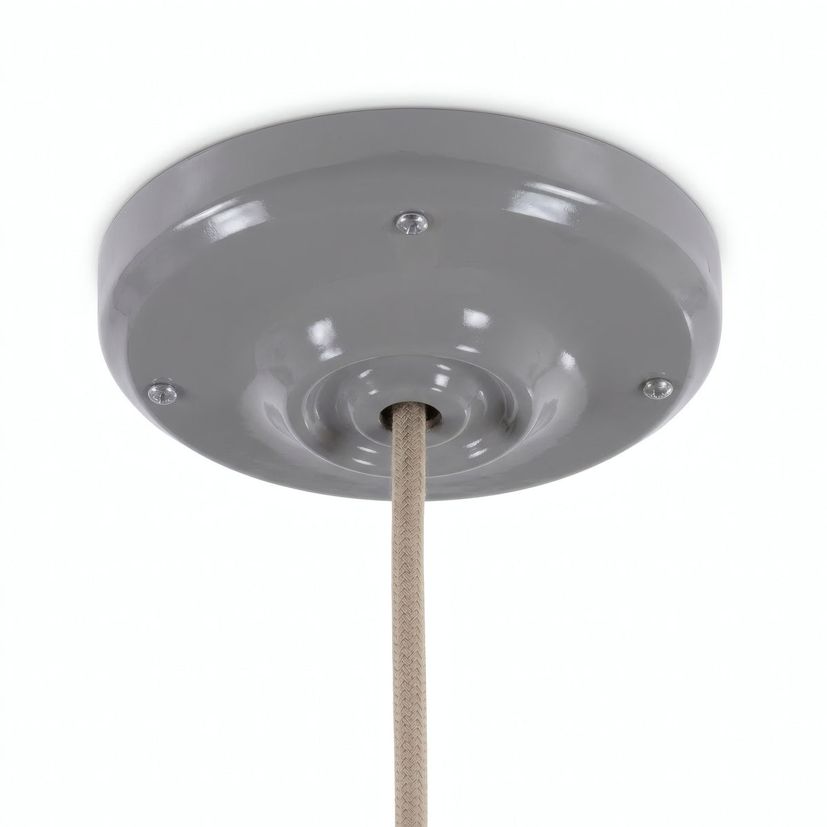 Rosace en porcelaine avec kit de fixation, Ø 105 mm — Gris