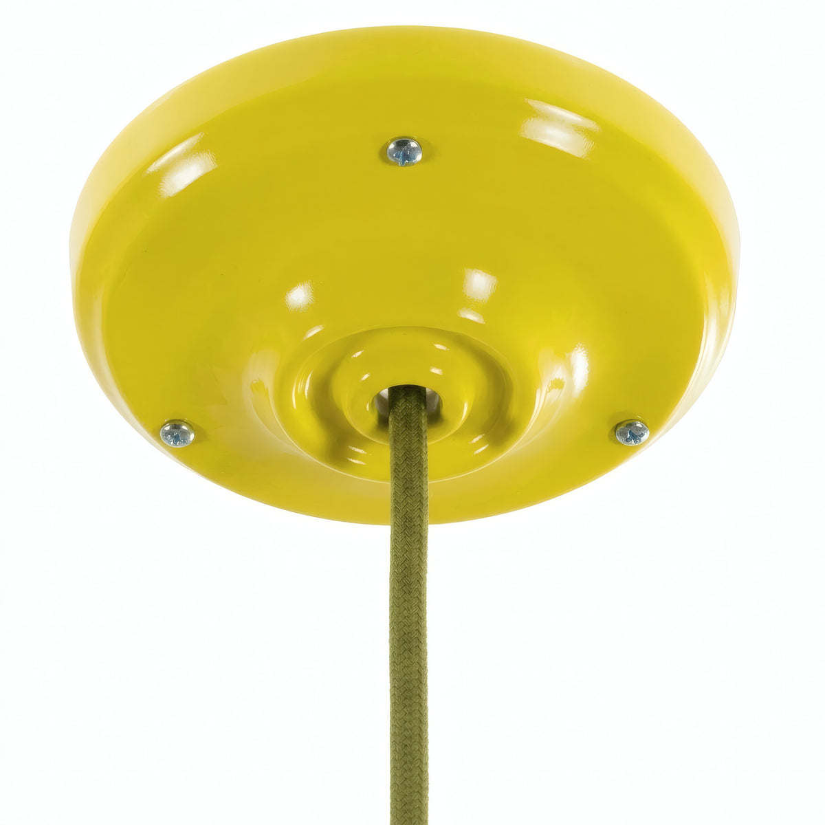 Rosace en porcelaine avec kit de fixation, Ø 105 mm — Jaune