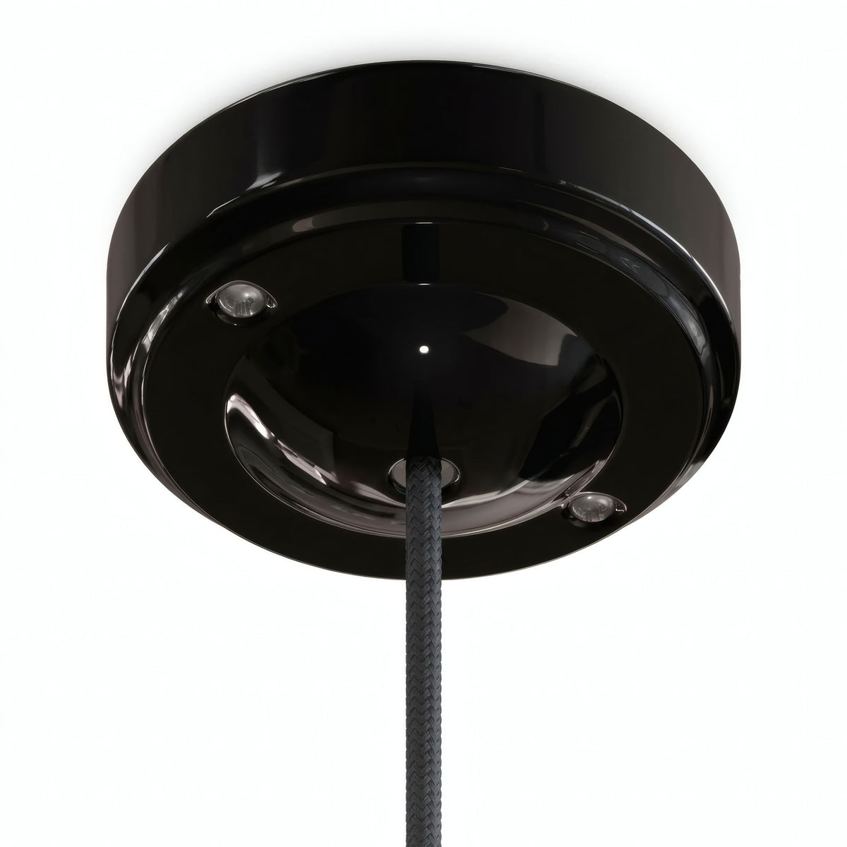 Rosace minimaliste en porcelaine, Ø 100 mm — Noir