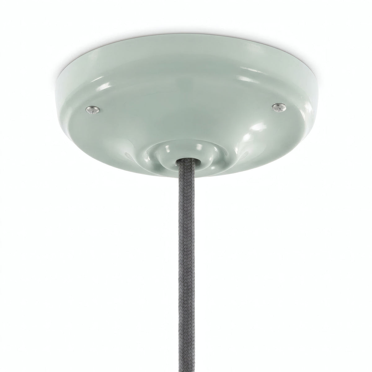 Rosace en porcelaine avec kit de fixation, Ø 105 mm — Vert sauge