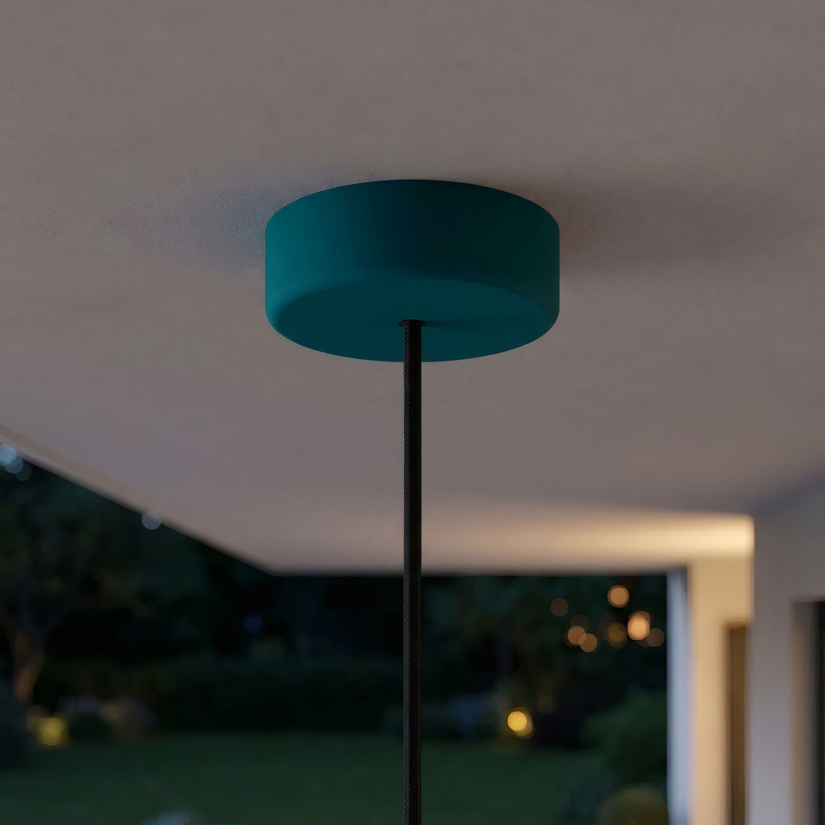 Rosace en silicone d'extérieur IP65, Ø 125 mm — Bleu pétrole